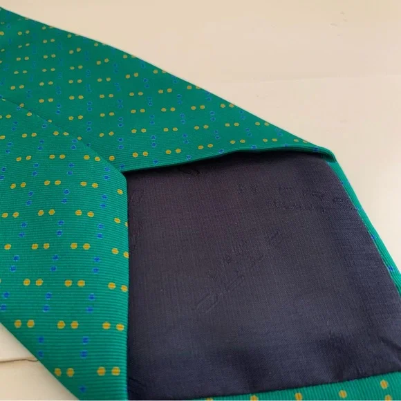 Etro 100% Silk Tie Emerald Green - Picture 6 of 8